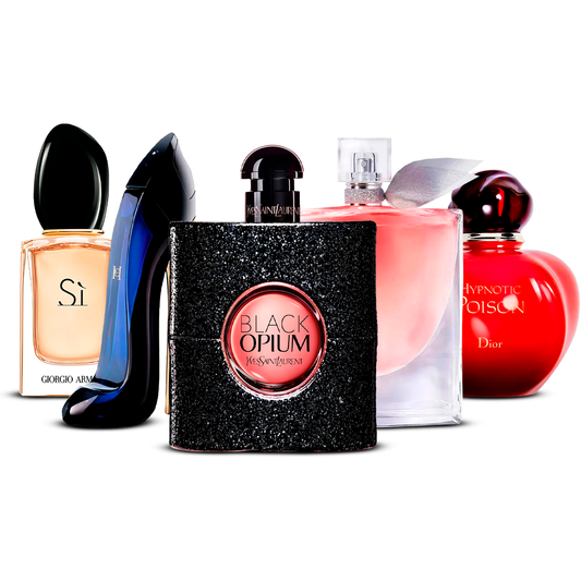 Set de 5 Perfumes – Sì, Good Girl, Black Opium, La Vie Est Belle i Hypnotic Poison [100 ml cada uno]