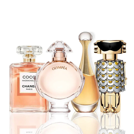 Set de 4 Perfumes | Coco Chanel + J'Adore + Olympea + Paco Rabanne Fame 100 ml