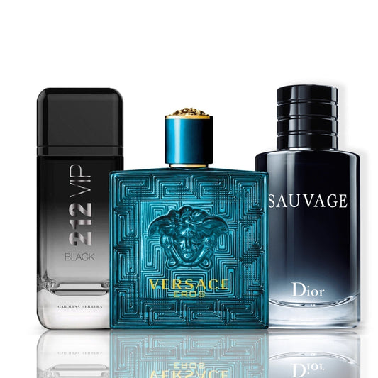 Set de 3 Perfumes | 212 VIP Black + Versace Eros + Sauvage Dior 100 ml