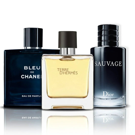 Set de 3 Perfumes | Bleu de Chanel, Terre D'Hermes i Sauvage (100 ml)